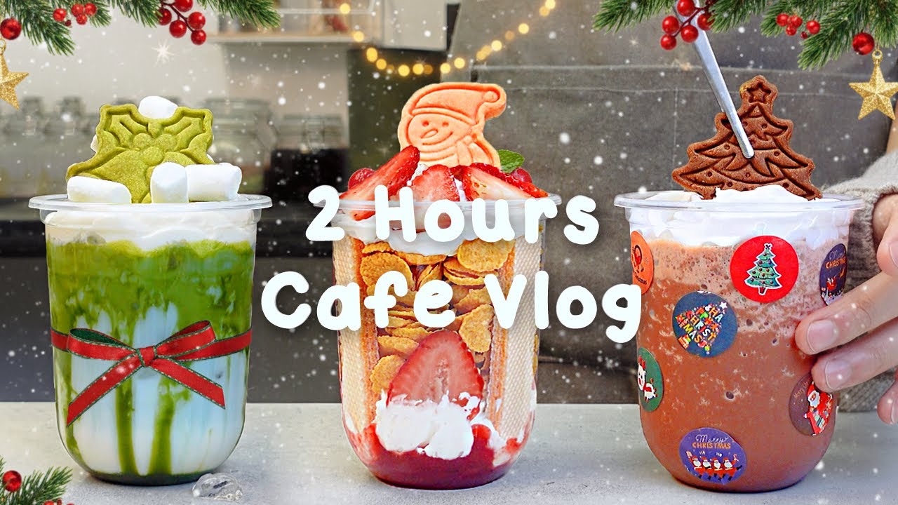 🔔Happy Cozy Christmas/크리스마스 음료가 출시되었습니다☃️지치고 힘들 땐 음료 ASMR로 힐링해요/카페브이로그/Cafe Vlog/ASMR/Tasty Coffee