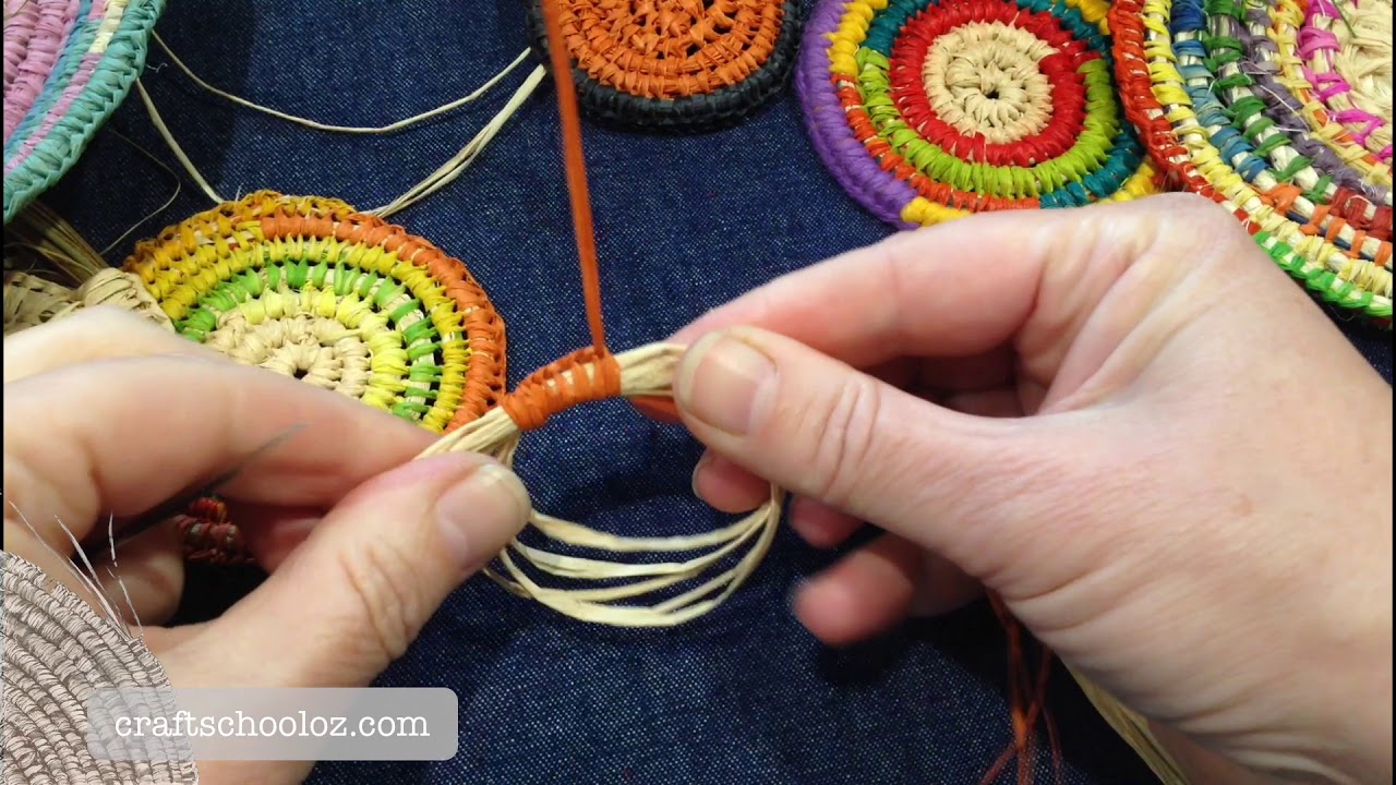 How to start a coiled basket - Left Handed starter circle