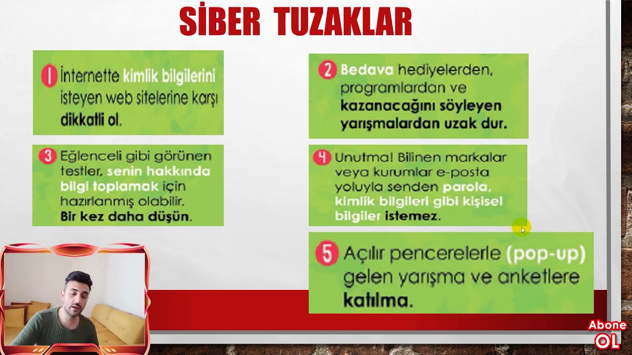 5.1.9. Gizlilik ve Güvenlik Bilişim Teknolojileri Dersi