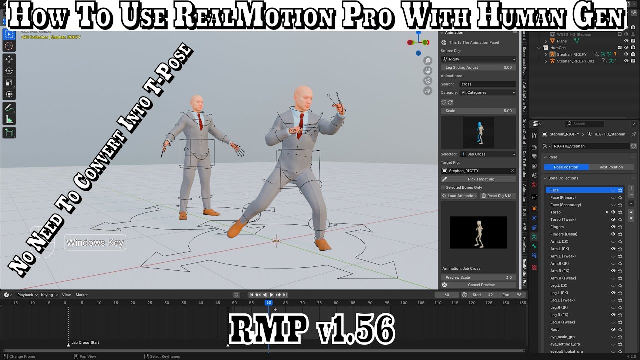 How To Use Human Generator Character With RealMotion Pro For Animation No To  Need To Apply T-Pose
