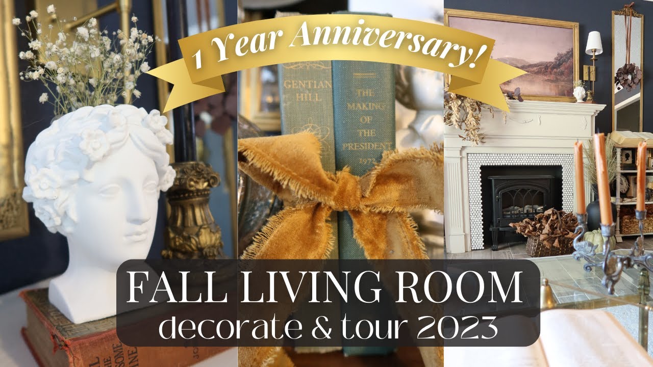 Moody Fall Living Room Decorate with Me || One year channel anniversary!!