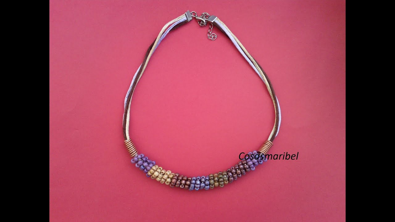 Collar de mostacillas paso a paso.