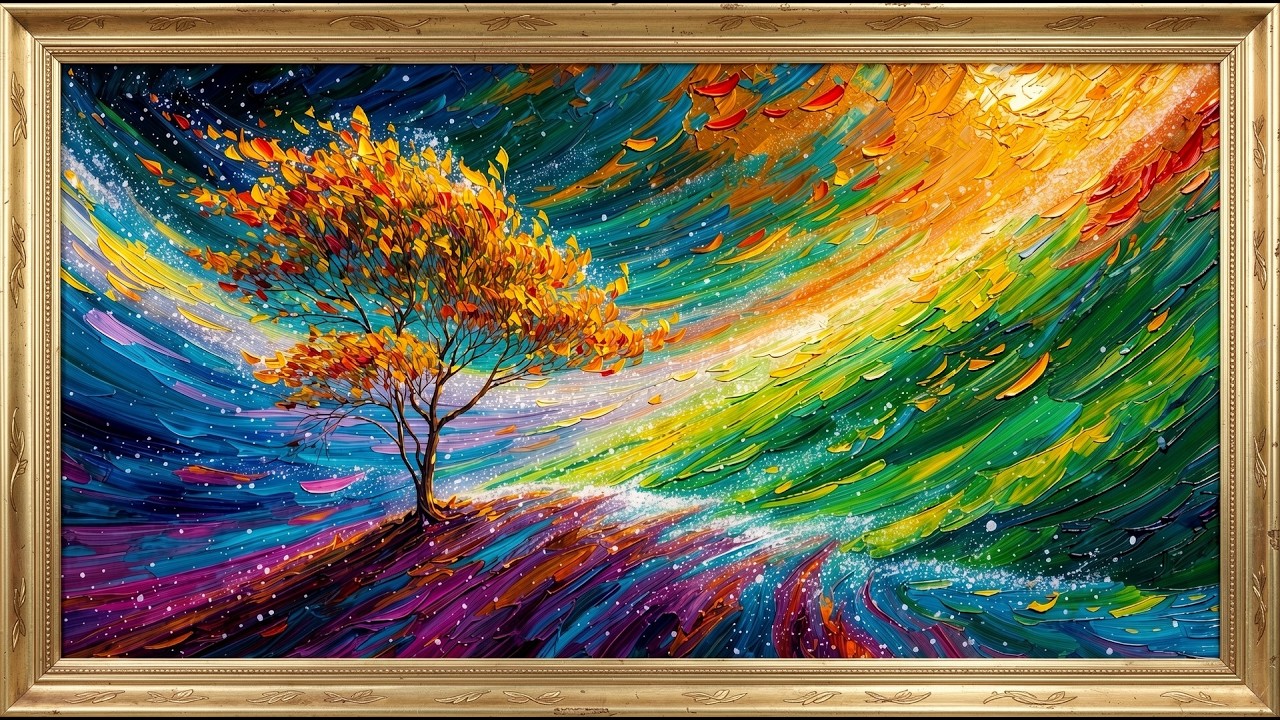 impressionism tree in time | frame tv art 4k with music | tv screensaver