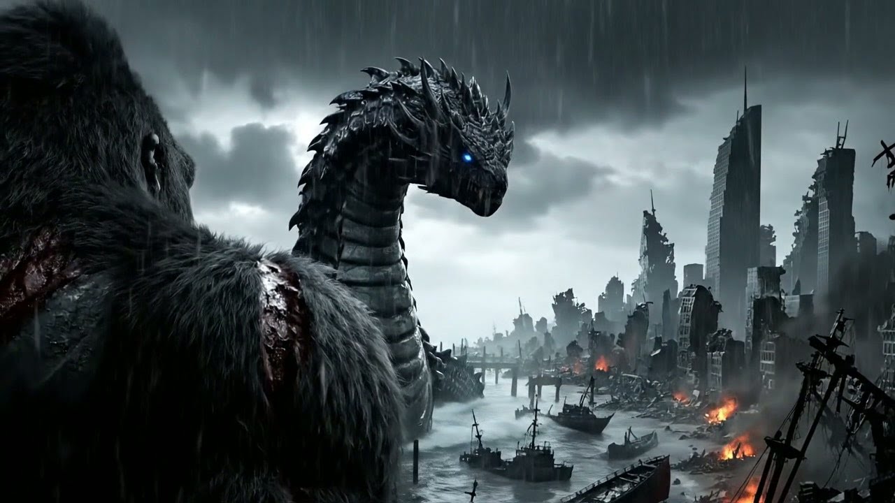 🦍 King Kong vs. the 🌕 Giant Sea Moon 🌊: A Global Threat 🌍 and Kong’s Challenge ⚔️🔥