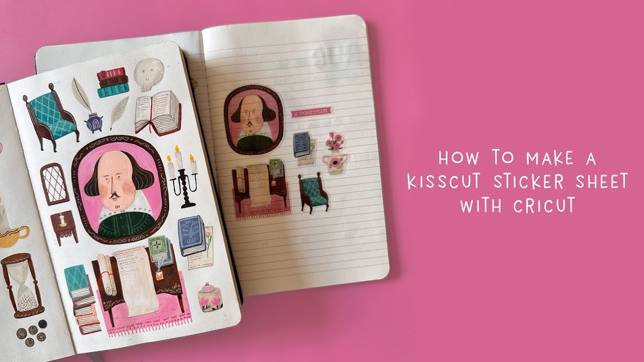 Making a sticker sheet with a gouache drawing