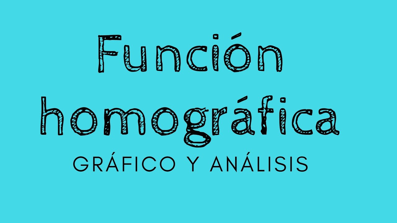 FUNCIÓN HOMOGRÁFICA. Gráfico y análisis