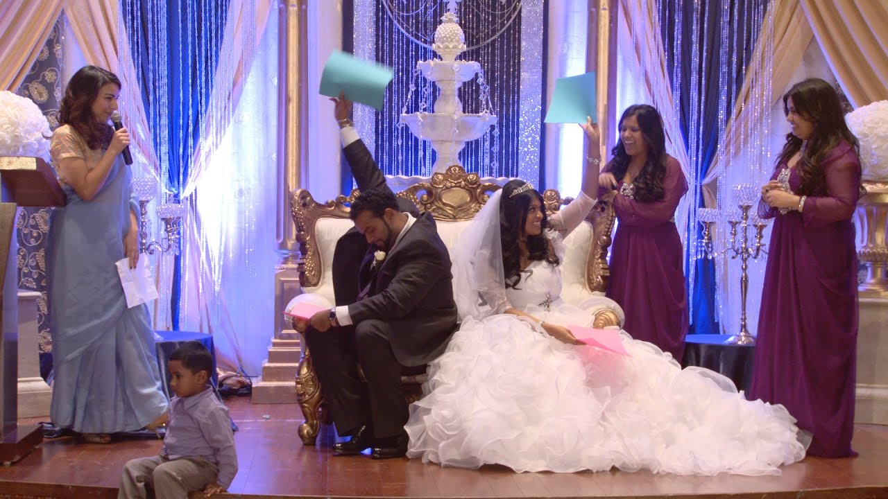 Chandni Convention Centre & Gateway Wedding | Bridesmaid Play a Game With the Bride and Groom