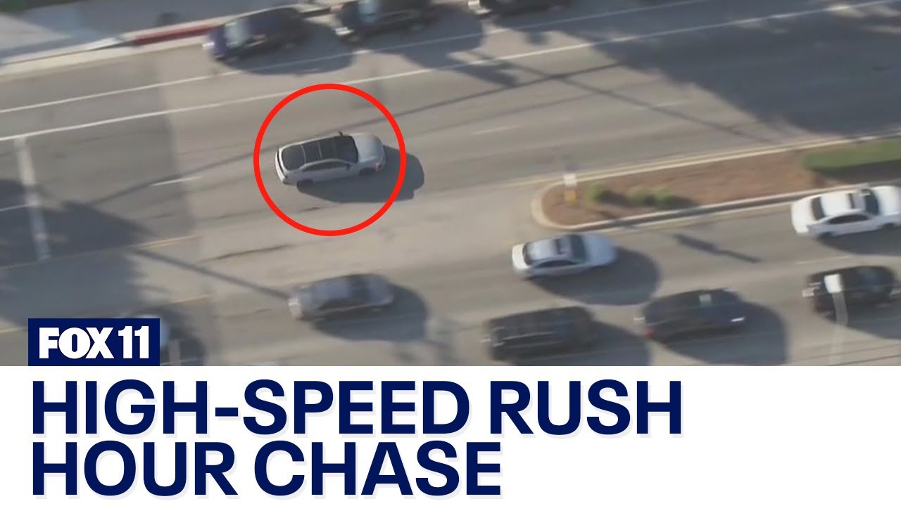 Police chasing robbery suspect through LA County