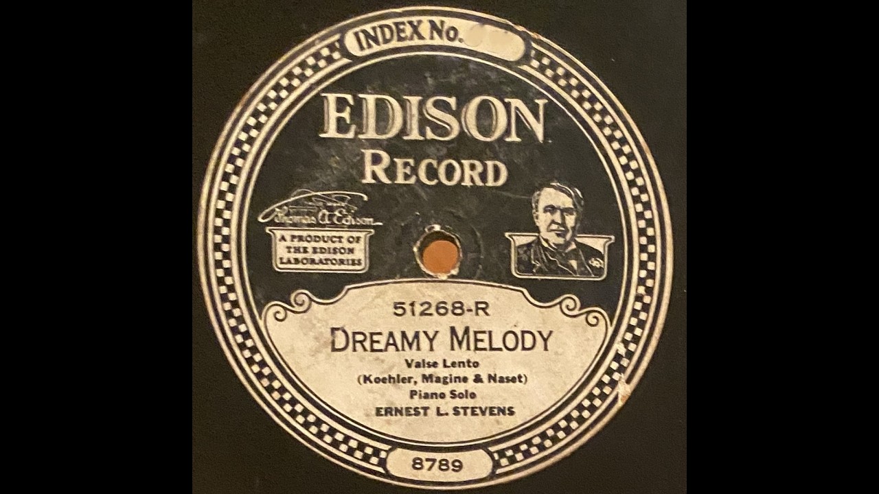 Ernest L. Stevens - Dreamy Melody  -  Piano Solo  -  Thomas Edison Diamond Disc
