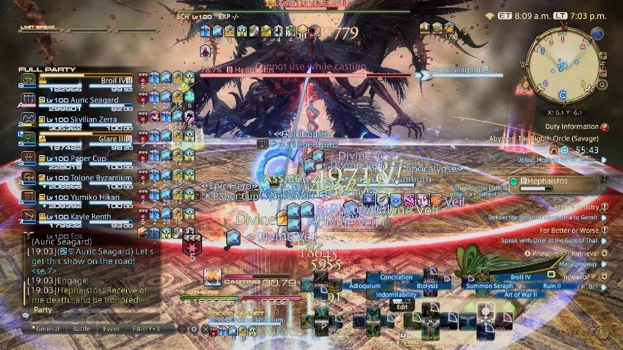 FFXIV Abyssos: The Eighth Circle Savage Phase 2- SCH POV Unsync