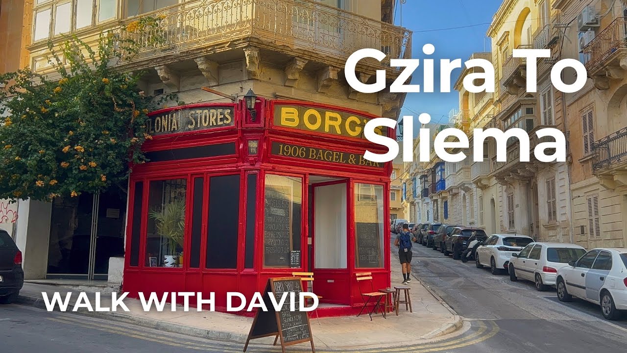 Gzira to Sliema | Malta afternoon walking tour in September | 4K HDR 60fps