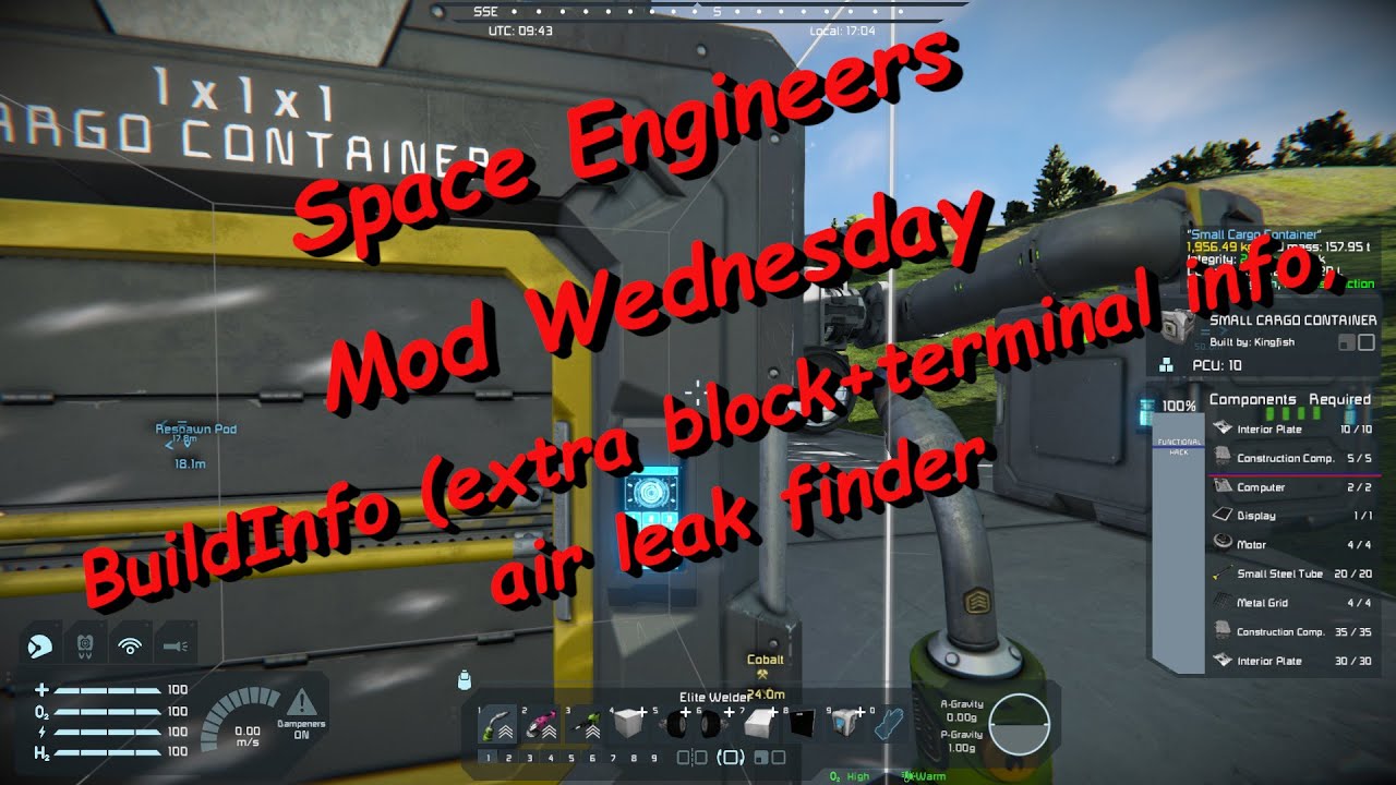 Space Engineers &ndash; Mod Wednesday &ndash; BuildInfo (extra block+terminal info, air leak finder)