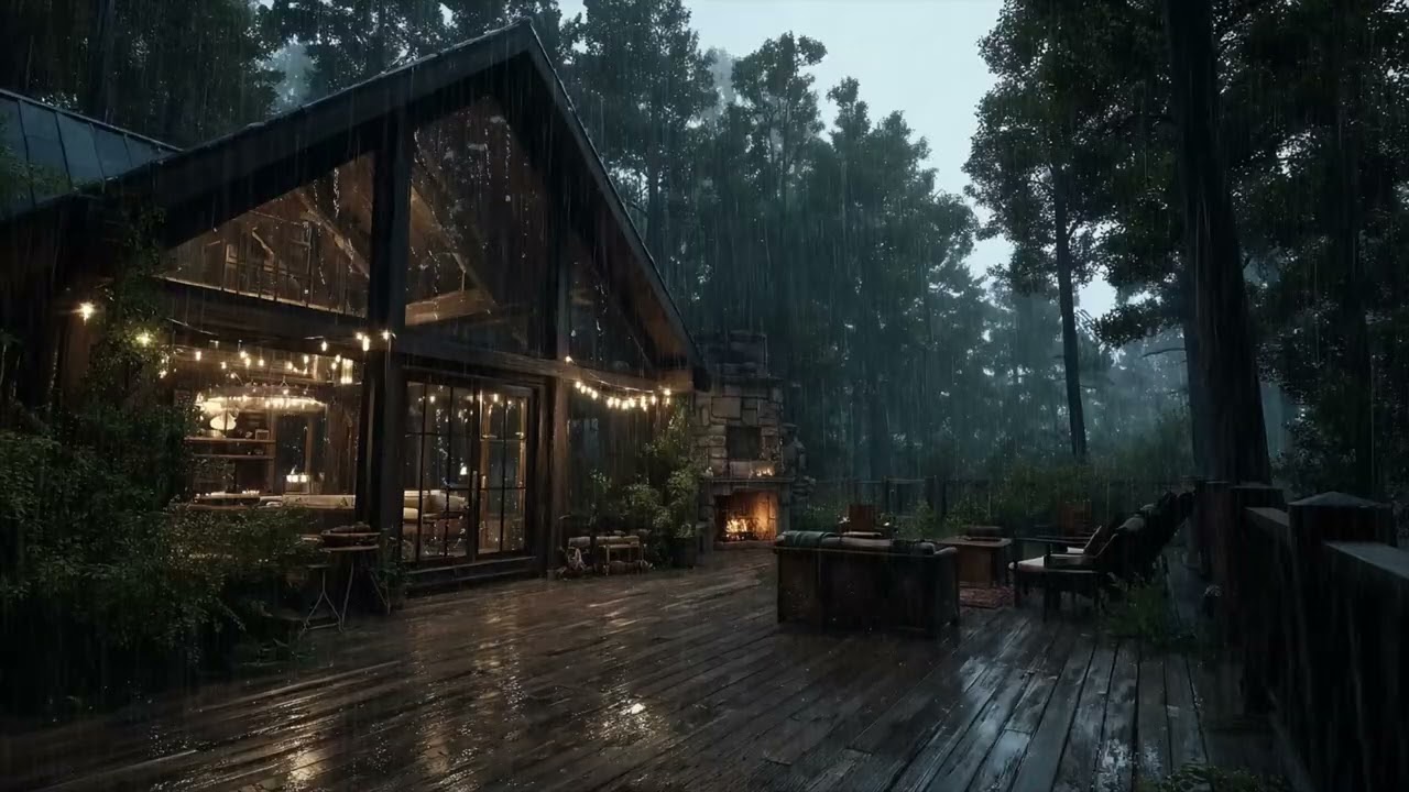 Peaceful Mountain Rain 🌧️ Heavy Rain Bedroom Ambience for Deep Sleep