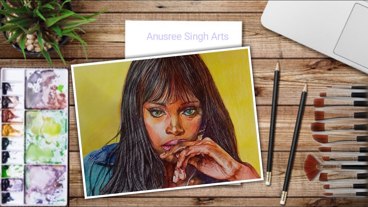 Drawing Blackswan: Fatou. Portrait drawing. How to draw portraits. Realistic pen portrait drawing.