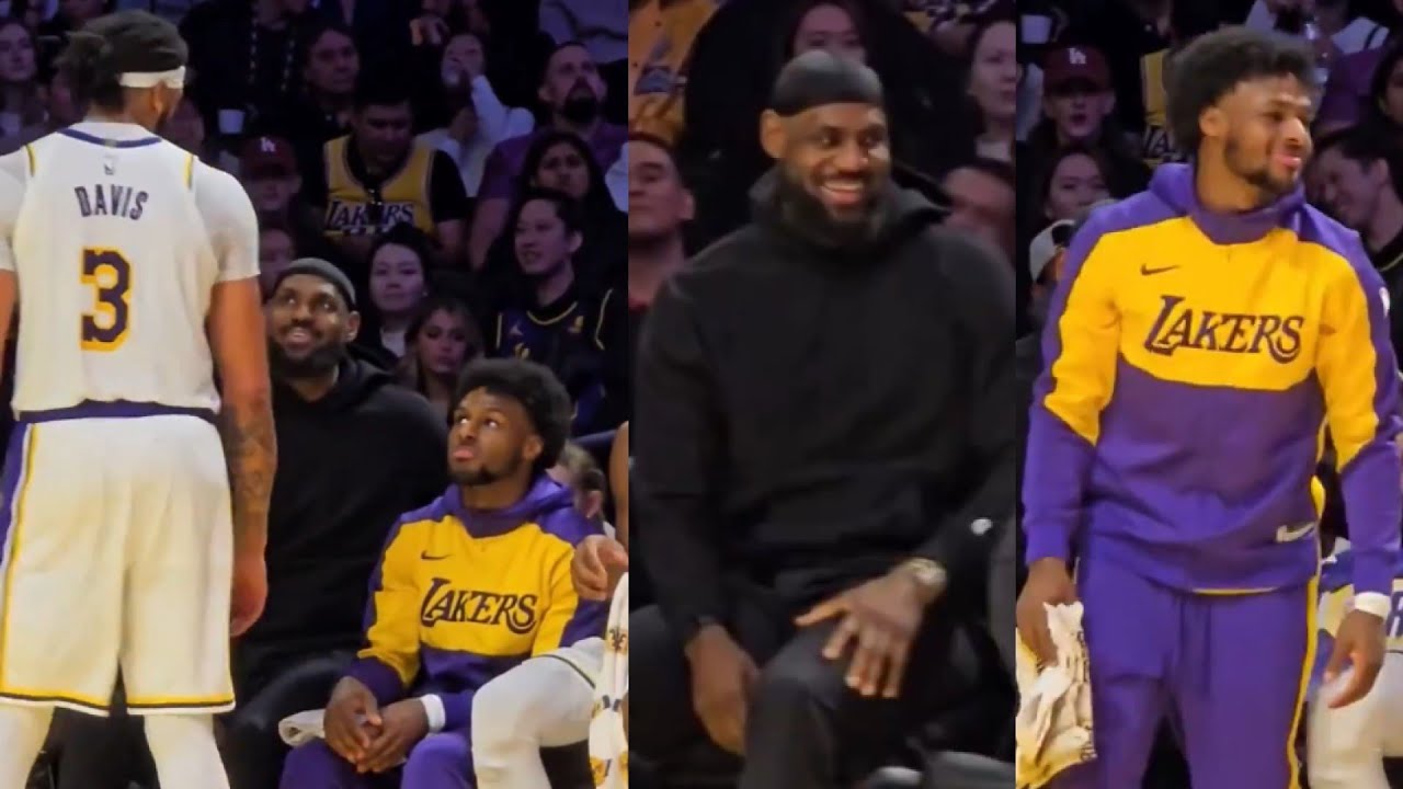 Anthony Davis had LeBron laughing after giving Bronny the rookie treatment 😂