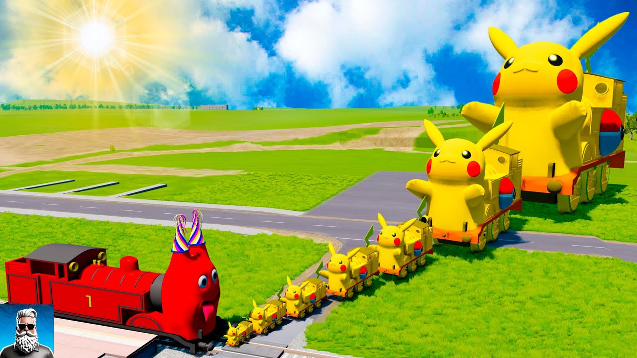 Big & Small🐱Pikachu VS Garten of Ban Ban Train in Beam.NG drive #23
