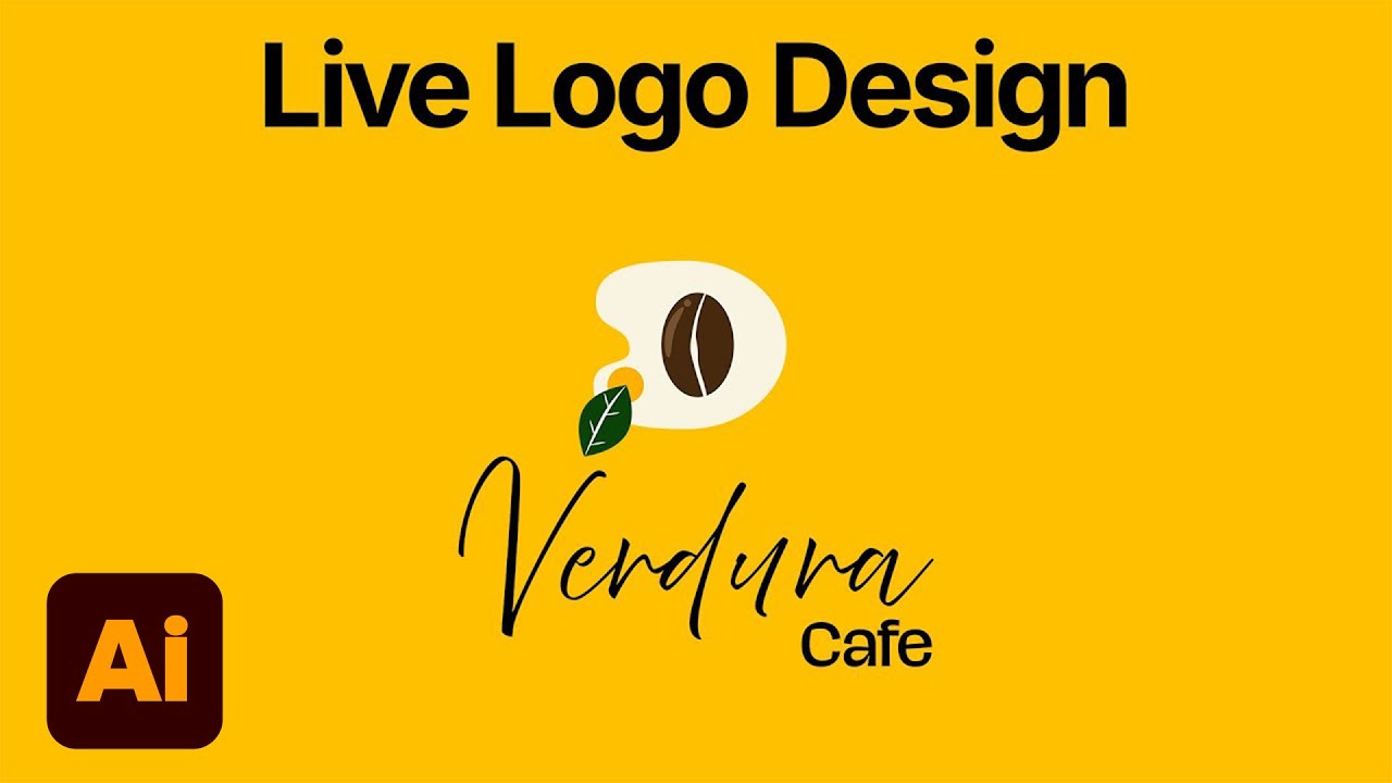 Live logo design in Adobe Illustrator for beginners | Cafe Logo Design