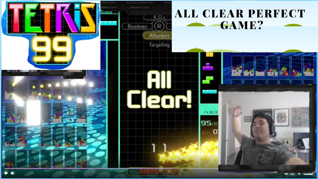 TETRIS 99 - PERFECT ALL CLEAR SETUP INTO VICTORY