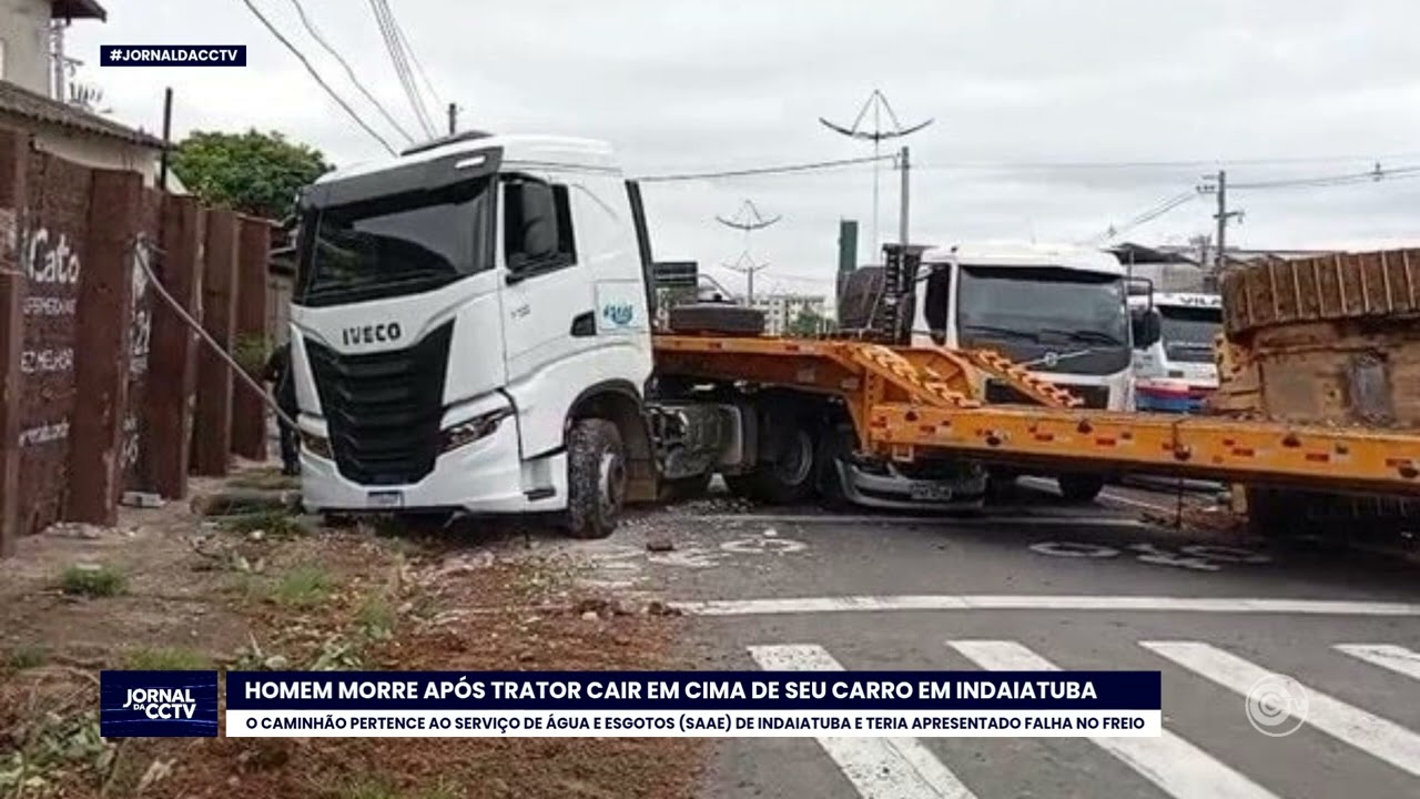 Homem morre após Trator cair em cima de seu carro em Indaiatuba 