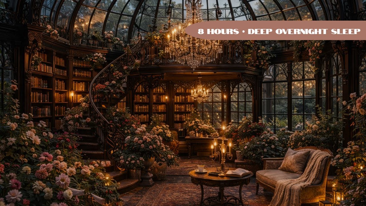 10 Hours Rainy Greenhouse | Rain + Soft Piano | Deep Sleep • Focus • Calm | Salon de Lumière