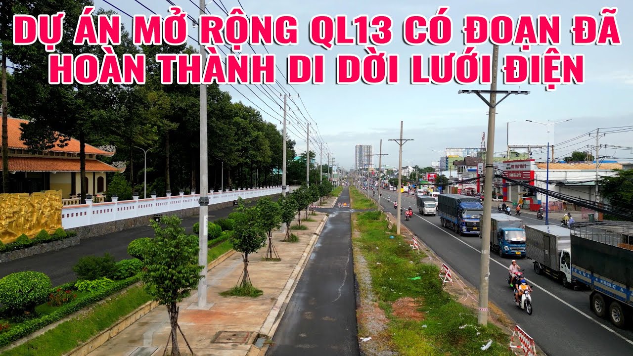 Dự &aacute;n mở rộng QL13 c&oacute; đoạn đ&atilde; ho&agrave;n th&agrave;nh di dời lưới điện