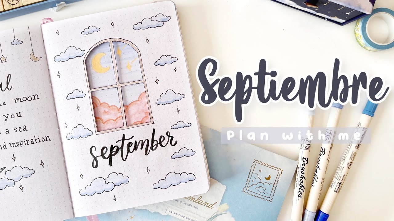 Bullet Journal Septiembre // Plan with me 🐋☁️