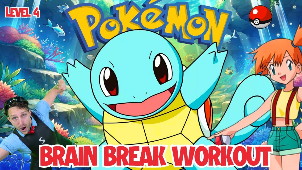Pokemon Squirtle Adventure | Kids Brain Break, Movement Exercises & PE Games