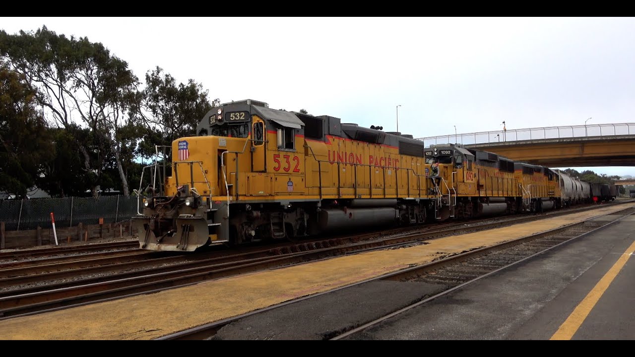 4K 60FPS: Union Pacific & Caltrain at South San Francisco