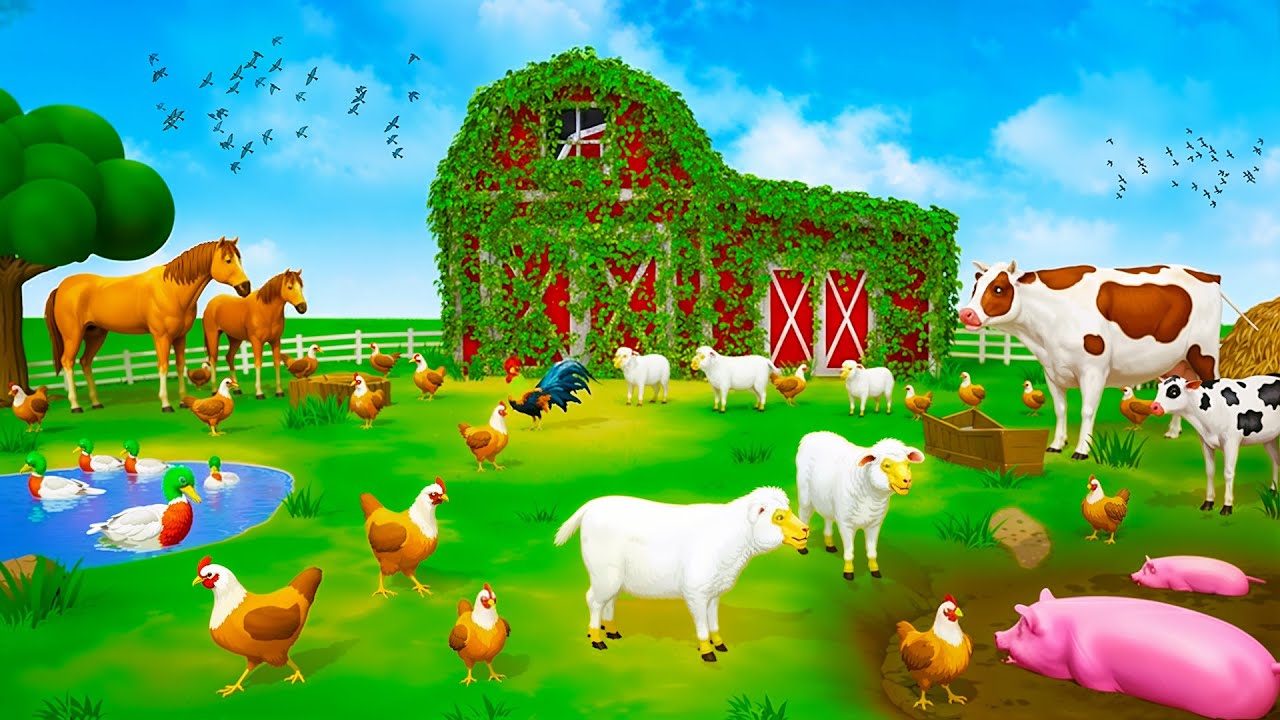 Life of Farm Animals! Funny 3D Animation with Cows, Pigs, Horses & Sheeps | Barnyard Fun