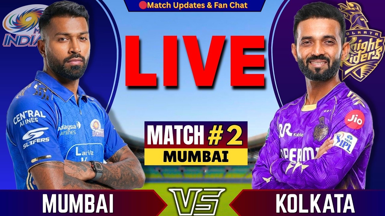 🔴Live: Mumbai vs KolkataR, 2nd Match IPL 2026 | Live Cricket Score & Commentary | KKR vs MI  Live