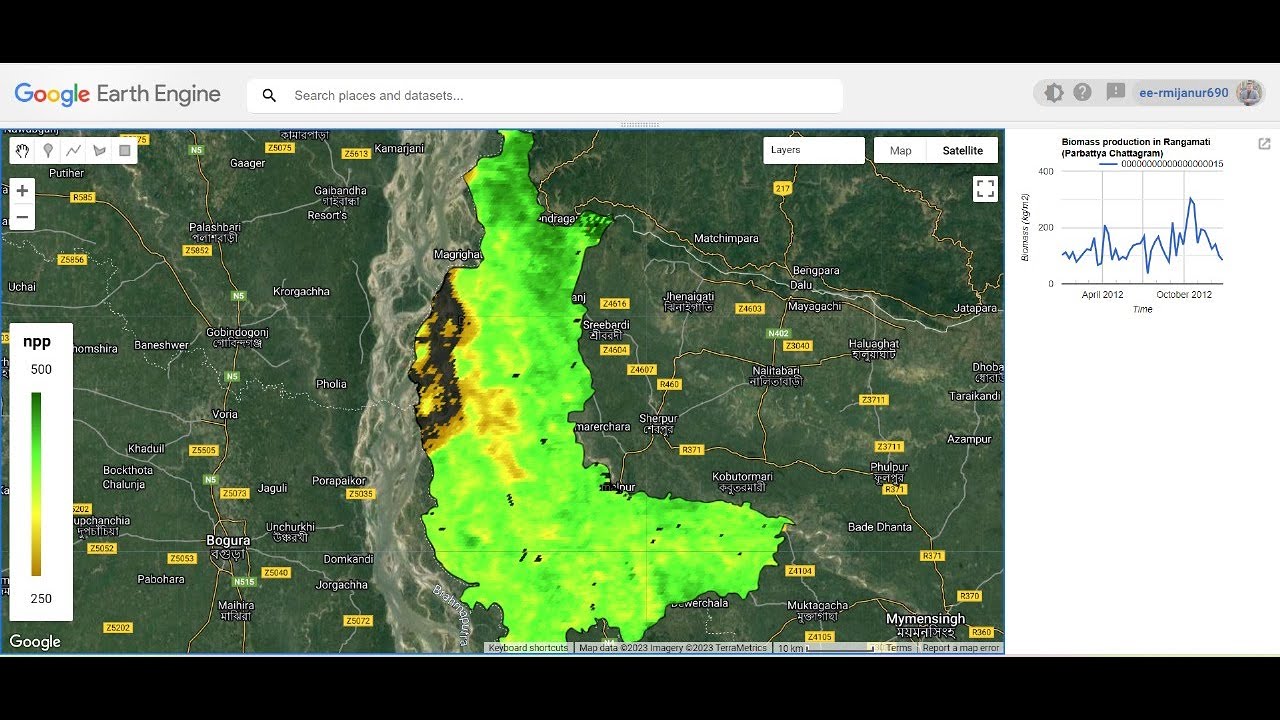 Estimating biomass using Google Earth Engine