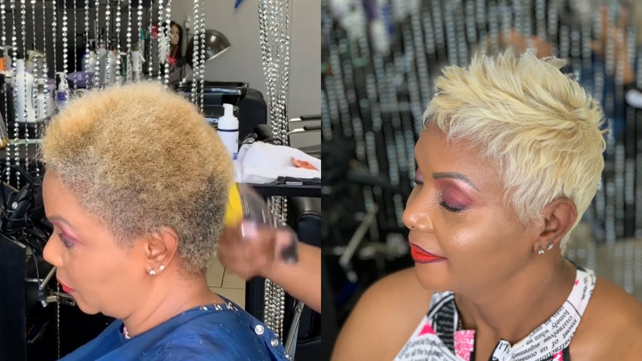 Relaxer Free Pixie cut and color