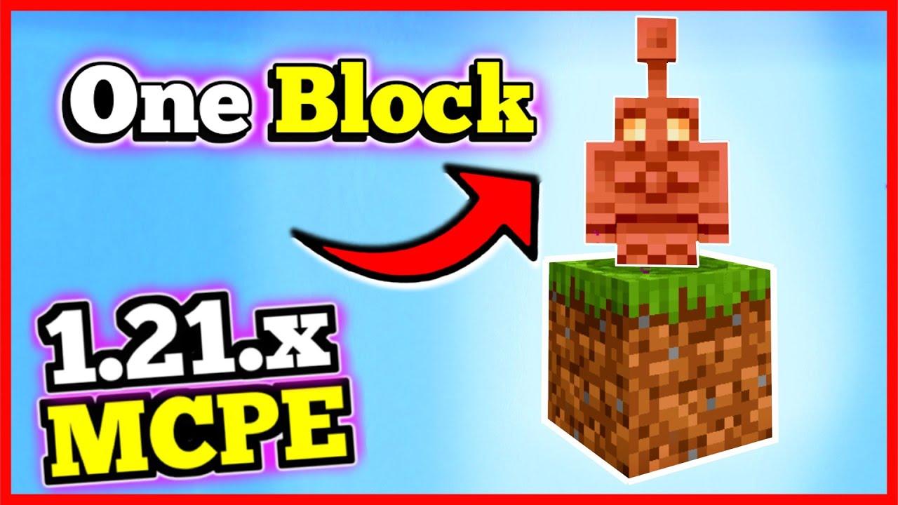 🟢 Mapa ONE BLOCK Para MCPE 1.21.x | Minecraft PE en un Solo BLOQUE!!