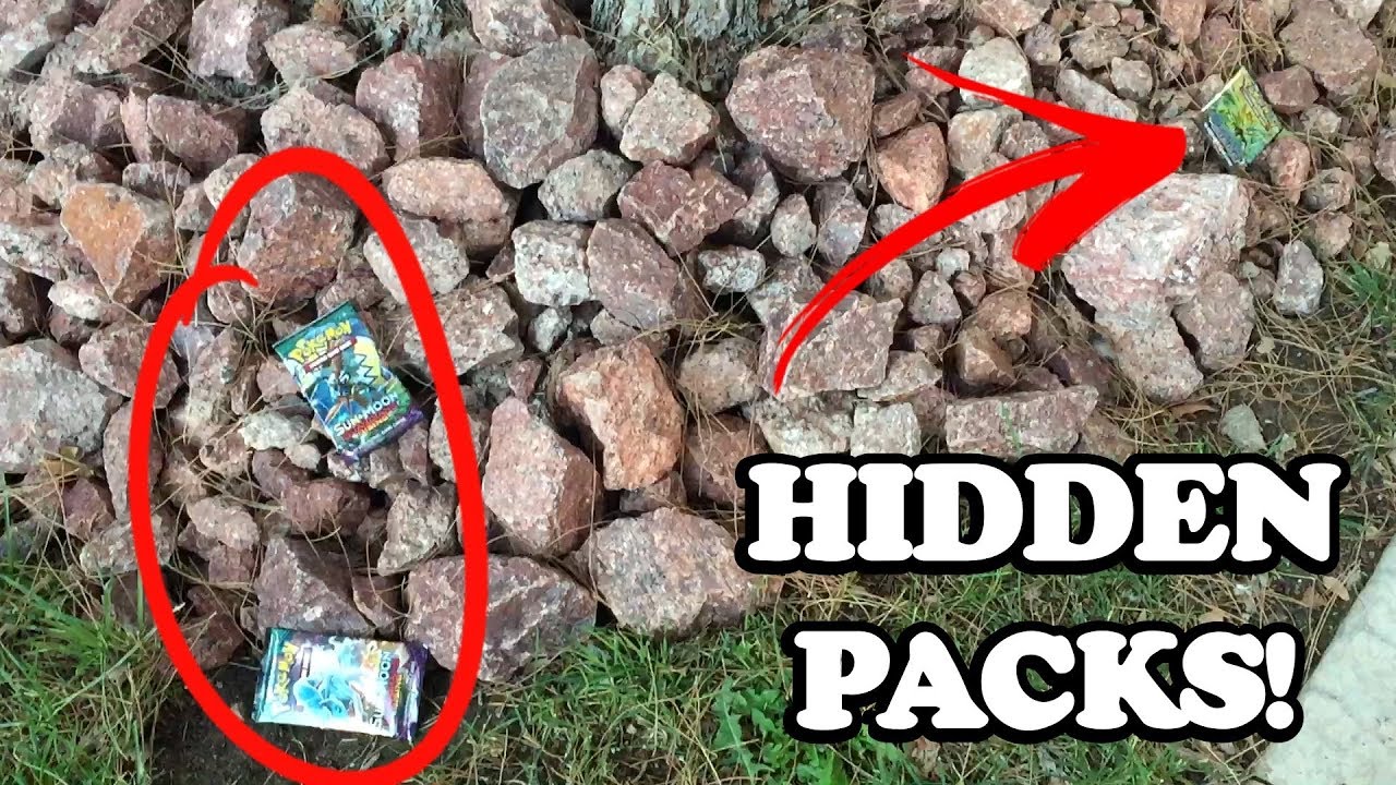 FOUND HIDDEN POKEMON BOOSTER PACKS IN MY NEIGHBORHOOD!