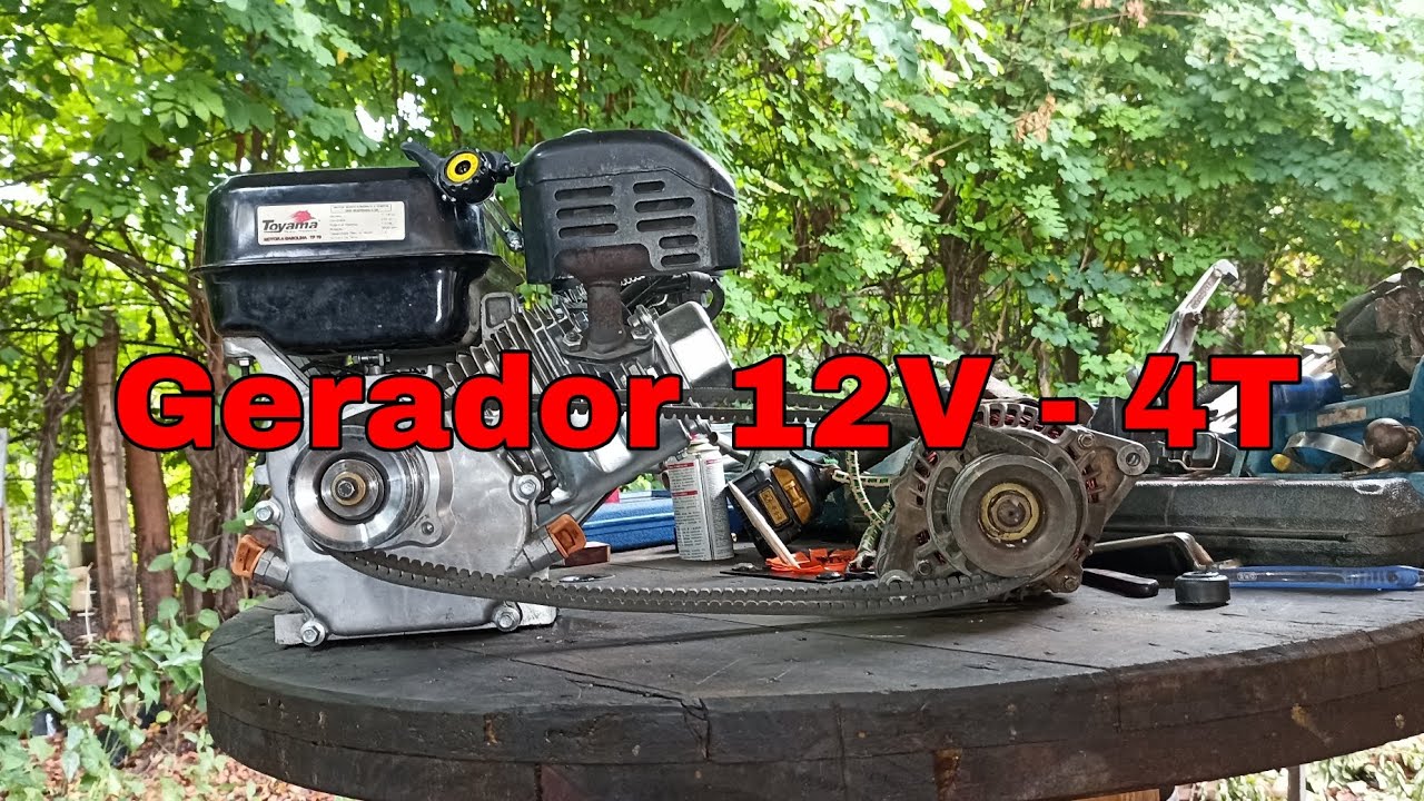 Instalação da polia no motor estacionario 4T. Gerador 12V (Parte 1)