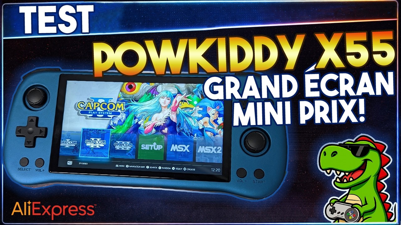 Test de la Powkiddy X55 console retrogaming Aliexpress , Grand Ecran, Prix Mini !