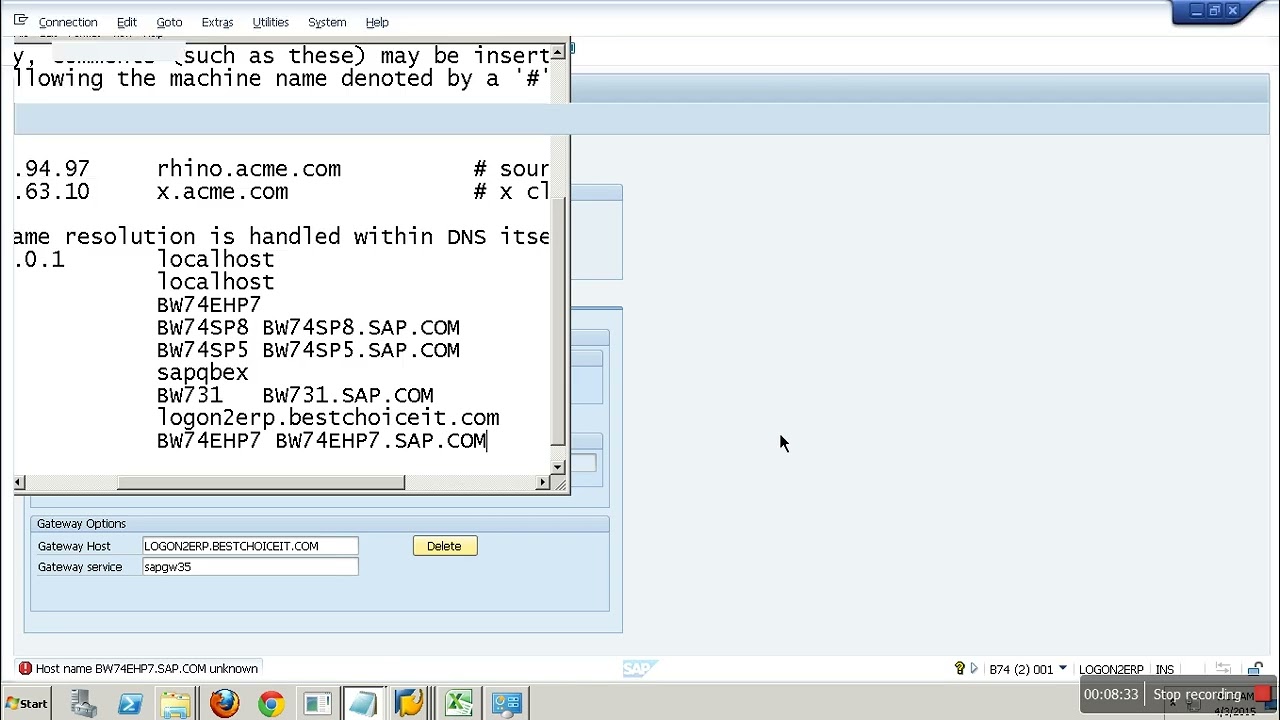 SAP BW -ECC Source System Connection