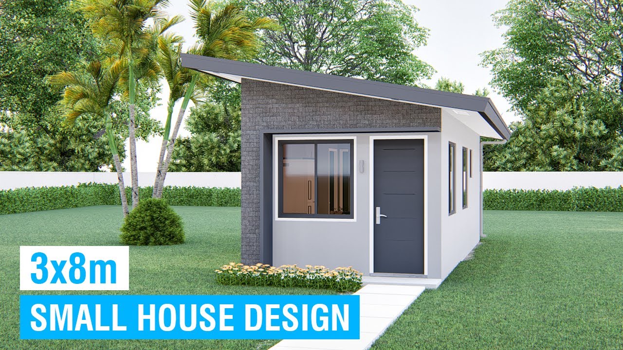 Small House Design Ideas Narrow Plan 2 Bedroom (3x8m/10x26ft) Model No.05