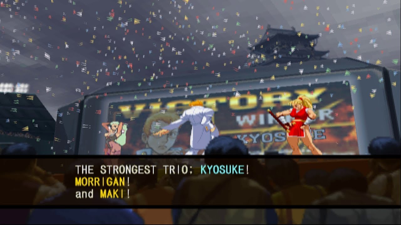 Capcom vs. SNK 2: Mark of the Millennium 2001 - Kyosuke/Morrigan/Maki - Arcade Mode Playthrough