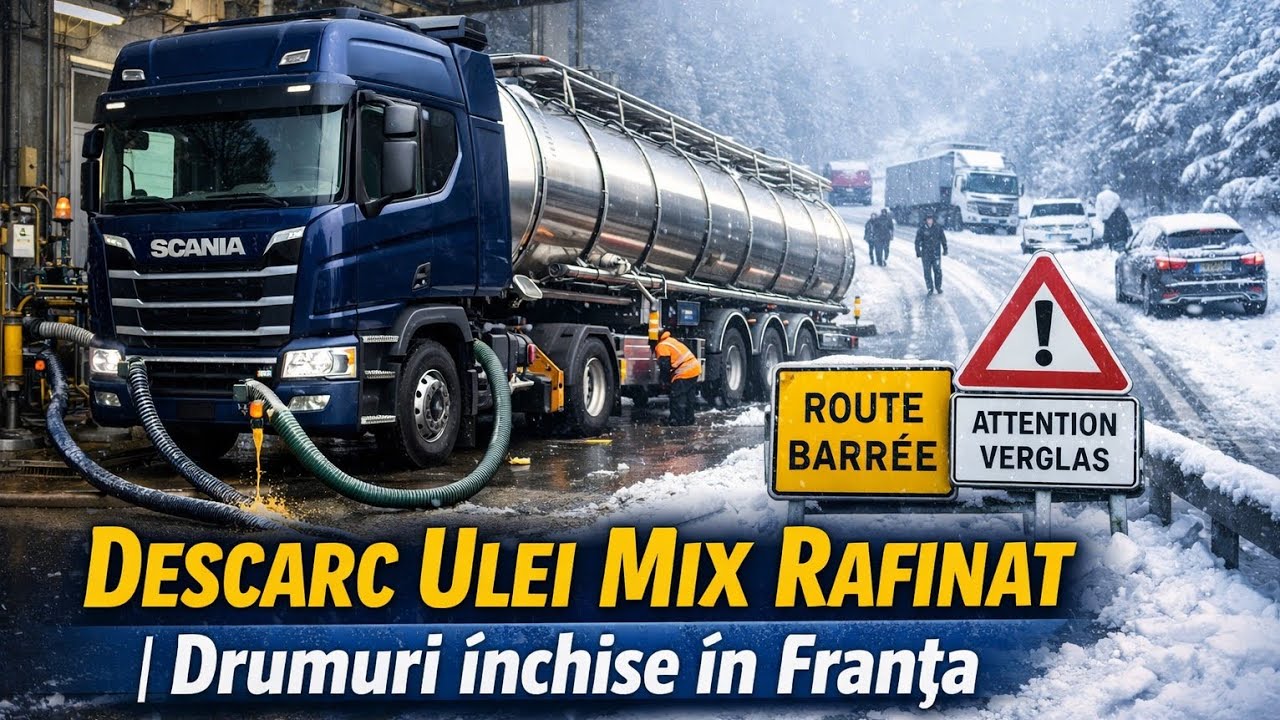 Blocat de zăpadă în Franța ❄️ | Descărcare Ulei Mix Rafinat | Cisterna Alimentară 
