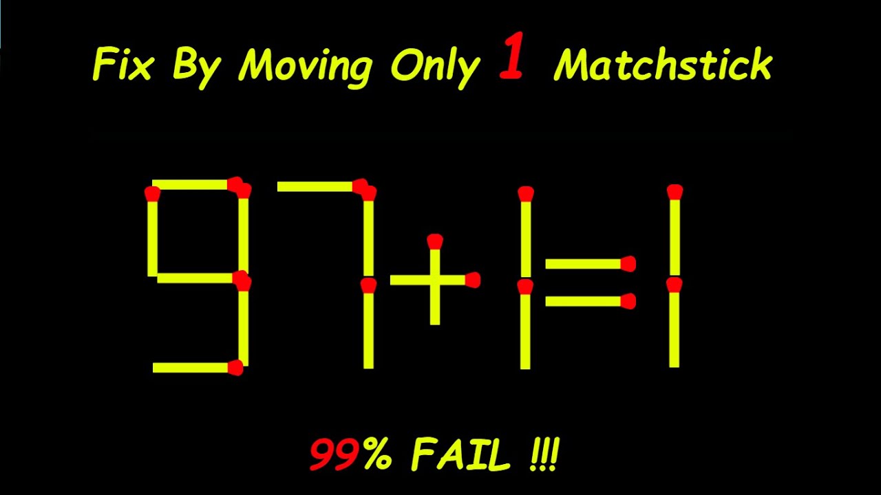 Only 1% Can Solve This Matchstick Puzzle – Move 1 Stick to Win! #matchstickpuzzle