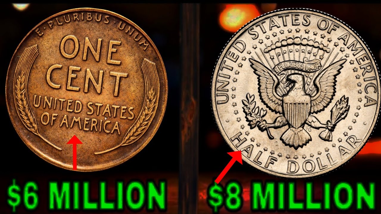 Most Expensive Top 2 USA Coins Kennedy Half Dollar and One Cent Wheat Penny Worth a Fortune