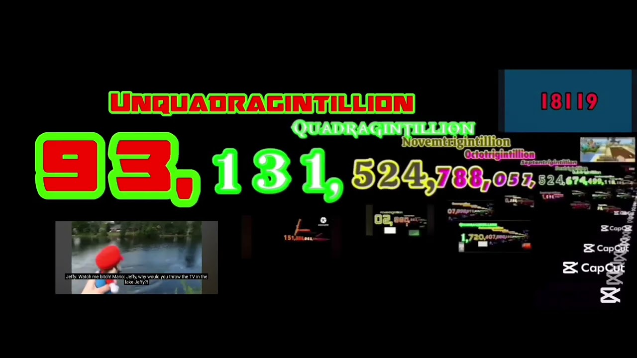 Numbers 1 to 1 Trequadragintillion (43/100) Centillion 