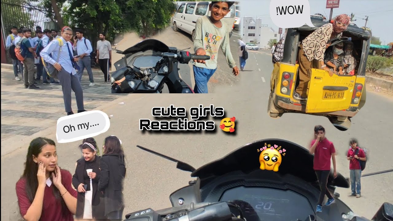 Cute Girls Reactions 🥰 on New pulsar Rs200🙌#reaction #bajajpulsar #motovlog #bajajpulsarrs200