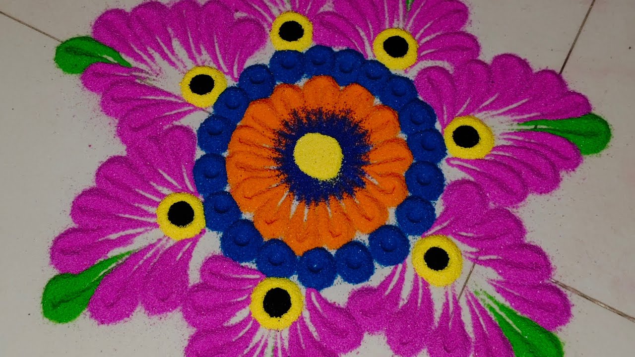 Holi Special Rangoli |Rainbow Rangoli Design #rangoli #2026 #viral#shortsviral #easyrangoli #art