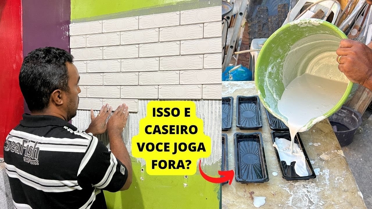 FAÇA VOCE MESMO NUNCA MAIS COMPRO TIJOLINHO USEI ISSO GESSO + EMBALAGEM PLASTICA VAI VIRA FEBRE VEJA