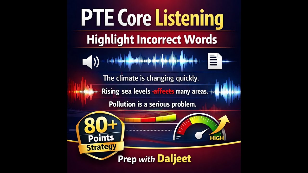 PTE Core Listening Highlight Incorrect Words Explained | High-Scoring Method