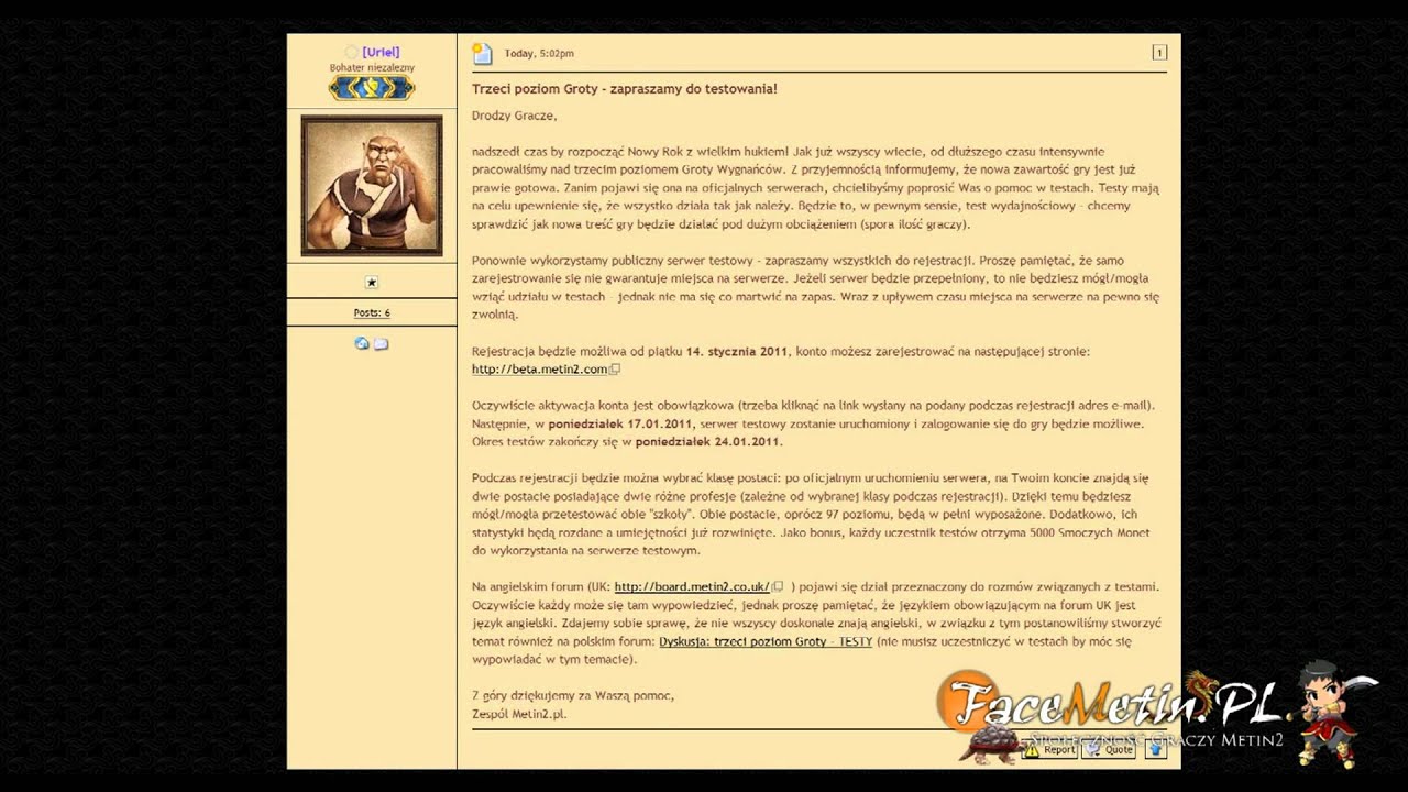 Metin2 - Grota Wygnańc&oacute;w V3 (Beta test)