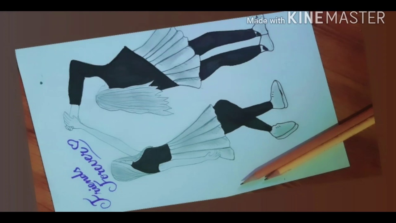 how to draw best friends . #hani's Artwork #hanis Art