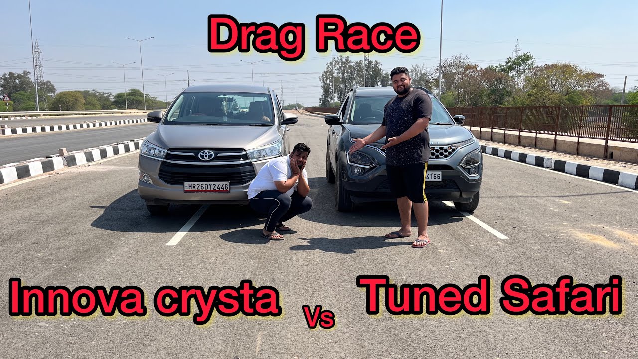 Tuned Tata Safari Vs Innova crysta 2.4 | 2.4ltr vs 2.0ltr | Stock vs Tuned | Drag Race 🚀🚀🌎
